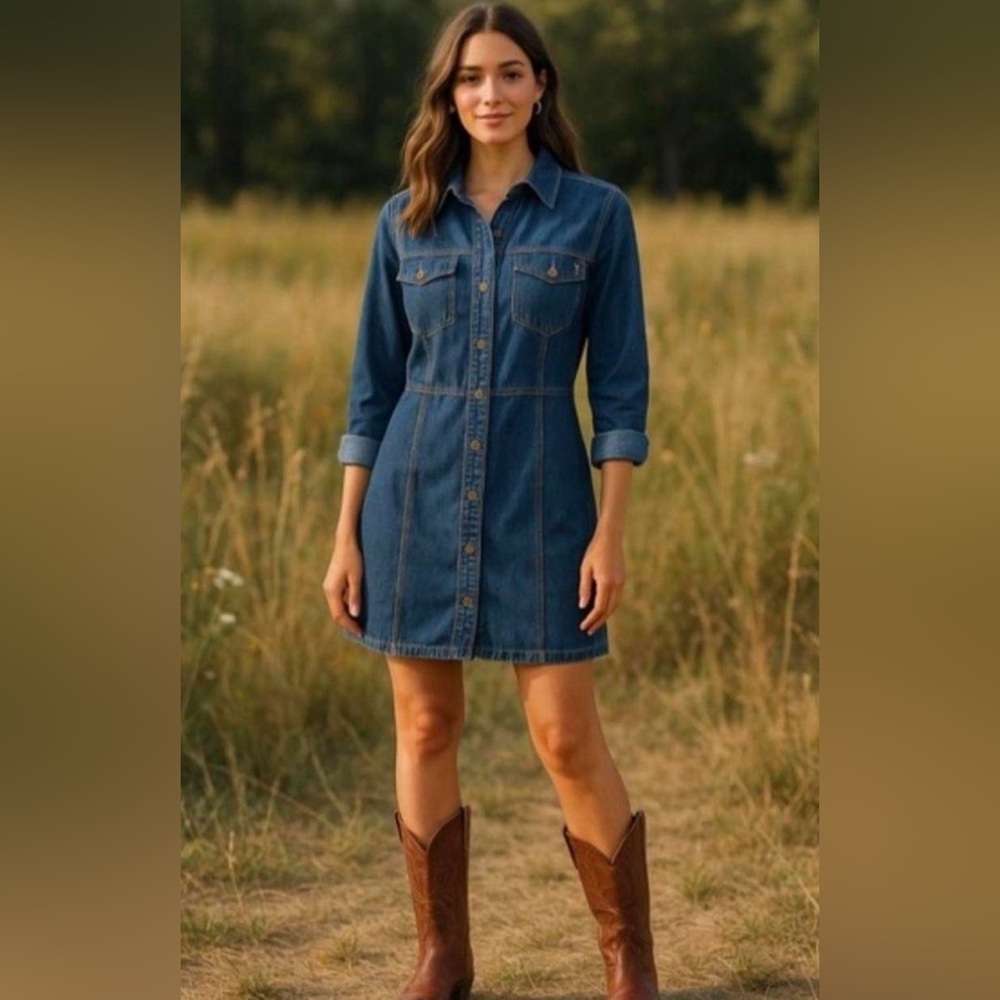 Frye Blue Denim Mini Dress